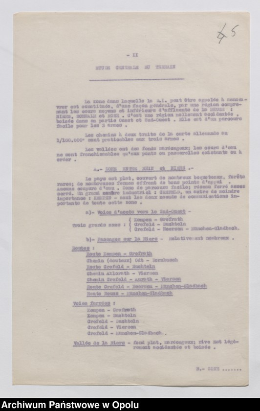 Obraz 7 z jednostki "Plan de Defense Division a 2 Brigades de Chasseurs Alpins/ /Plan obrony strefy Juliers oraz zarządzenia i instrukcje dotyczące okupacji Nadrenii/ t. II XII. 1918-I. 1919"
