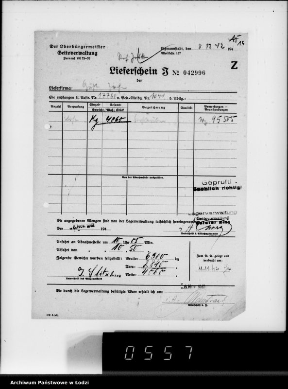 Obraz 20 z jednostki "Lebensmitteleinkauf. Aufträge, [Lieferscheinen und Rechnungen] 17726-17760 [Dostawa jarzyn do Getta]"