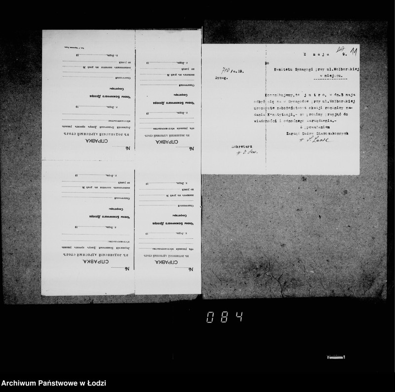 Obraz 14 z jednostki "Akta dotyczące synagogi przy ul. Wolborskiej nr 20"