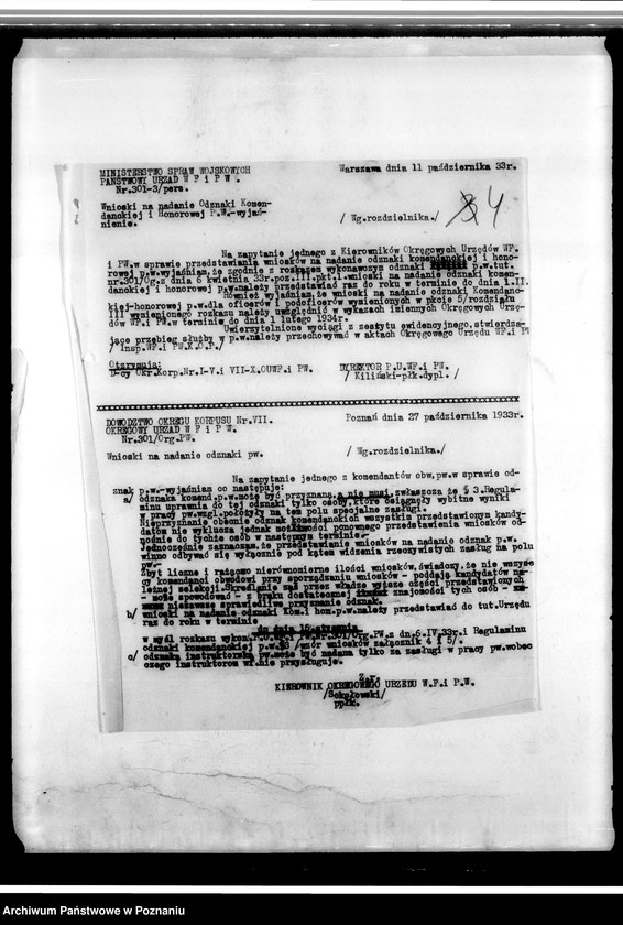 Obraz 8 z jednostki "Korespondencja Związku-rozkazy wykonawcze, wytyczne do pracy Związku Rezerwistów, zarządzenia w sprawie ulg kolejowych, sprawy personalne, sprawozdania z działalności"