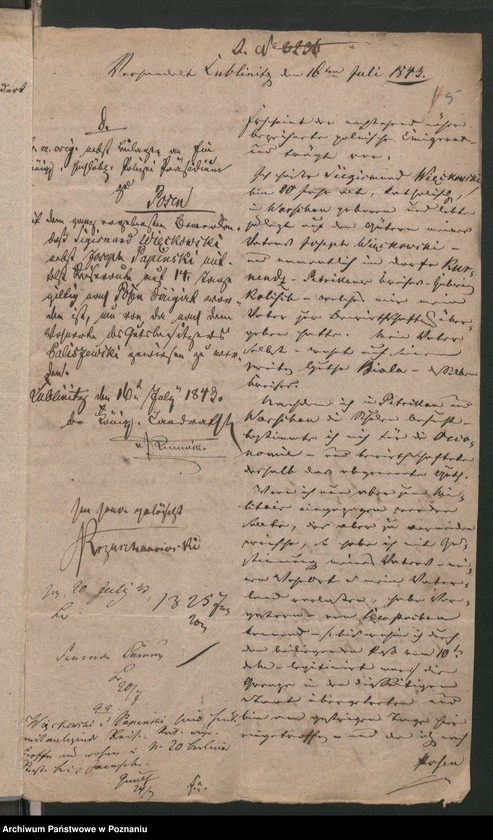 Obraz 9 z jednostki "A. betr. die polizeiliche Beaufsichtigung des polnischen Überläufers Sigismund von Więckowski zu Gembitz"