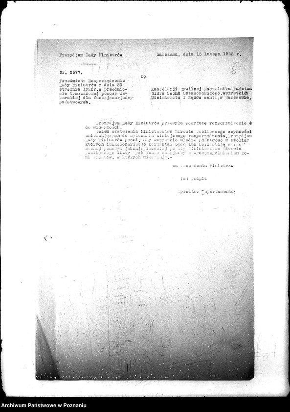 Obraz 10 z jednostki "Okólniki urzędu wojewódzkiego Ministerstwa b. Dzielnicy Pruskiej i innych ministerstw"