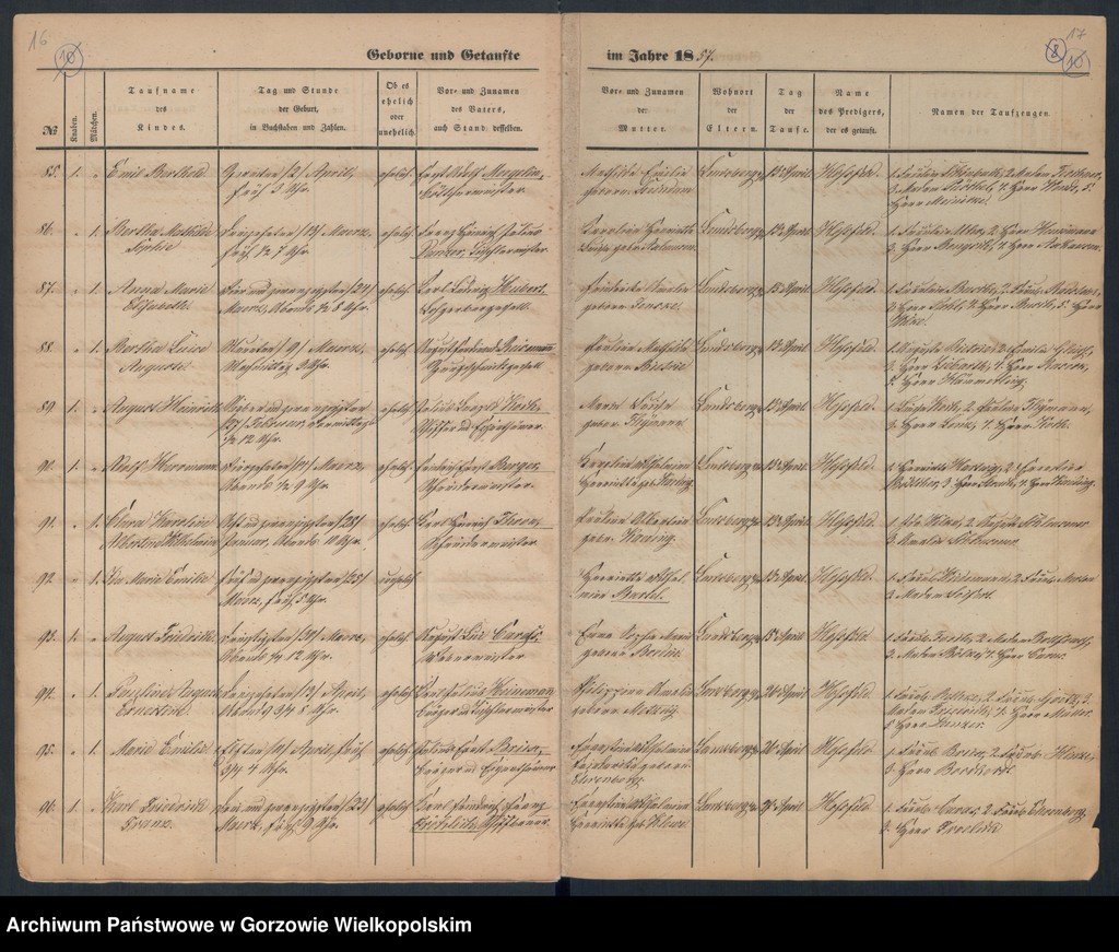 image.from.unit.number "Duplikate der Hauptkirche Landsberg an der Warthe (zawiera też księgę zgonów Konkordien Kirche z 1857 r.)"