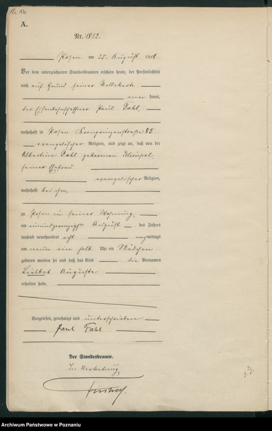 Obraz 18 z jednostki "Księga miejscowa urodzeń tom IV [Rejestr główny urodzeń]"