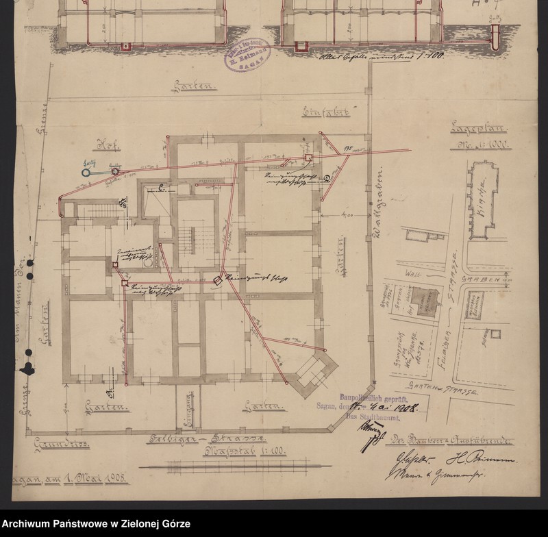 Obraz 7 z jednostki "Felbigerstrasse. Abwässerungsanlage für das neuerbaute Wohnhaus. H. Reimann. "