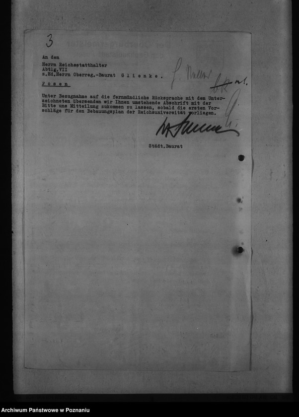 Obraz 7 z jednostki "Baupläne der Universitätsstadt Kornwerk - Posen"