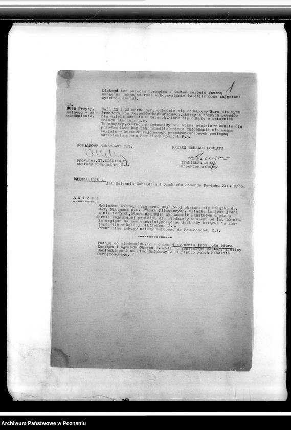 Obraz 5 z jednostki "Korespondencja Komend Powiatowych Związku Strzeleckiego w: Wyrzysku, Czarnkowie oraz w Koninie z jednostkami podległymi"