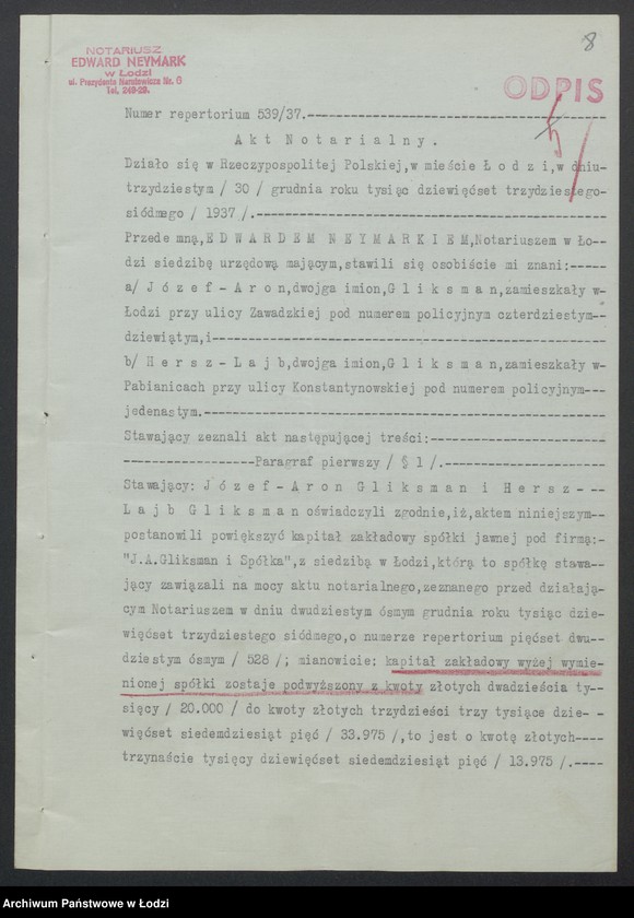 Obraz 10 z jednostki "Josyf Aron Gliksman, Hersz Lajb Gliksman- wyrób i sprzedaż manufaktury"