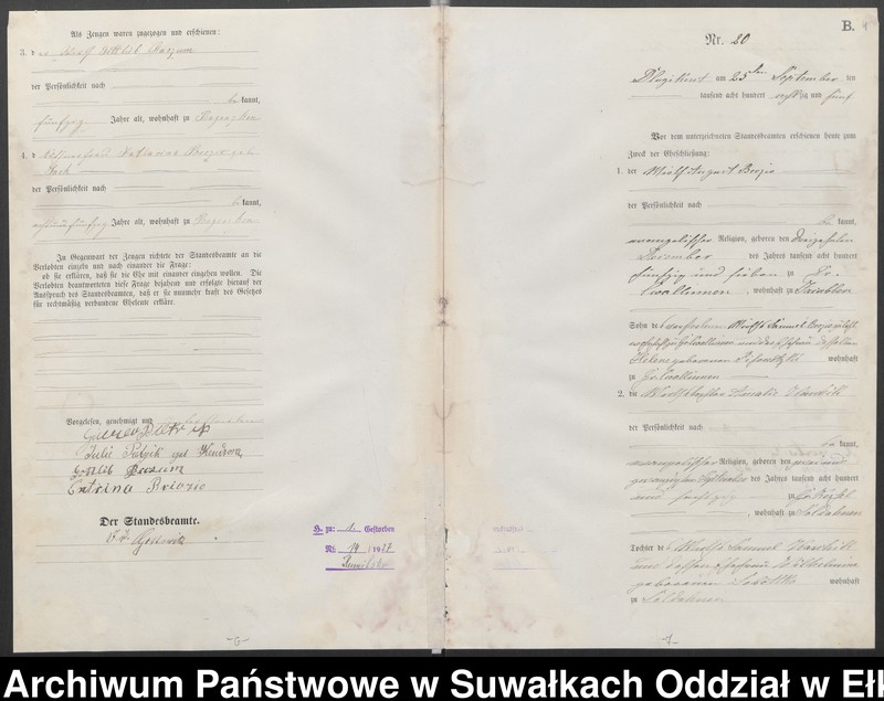 image.from.unit.number "[Heiraths-Haupt-Register des Königlichen Preussischen Standes-Amtes Kumilsko Kreis Johannisburg]"