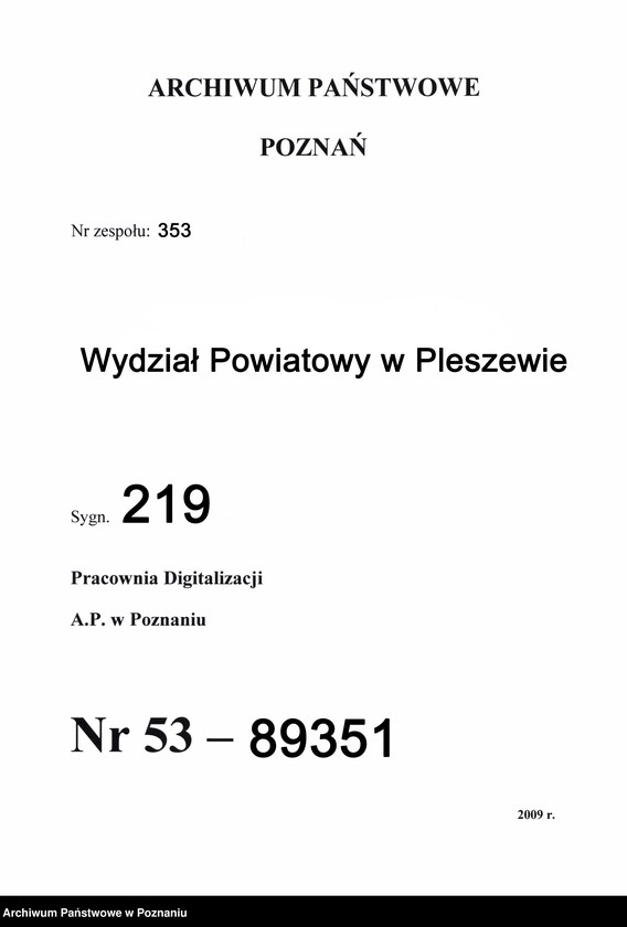Obraz 1 z jednostki "Grzebienisko, powiat Szamotuły akta koła."