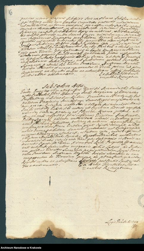 image.from.unit.number "Szczawińscy - Franciszek, wojewodzic podlaski: 1. Akta procesowo-majątkowe z Wilczewskimi 1671; 2. Akta spadkowe po Franciszku - żony Aleksandry i syna Jerzego 1691-1709"