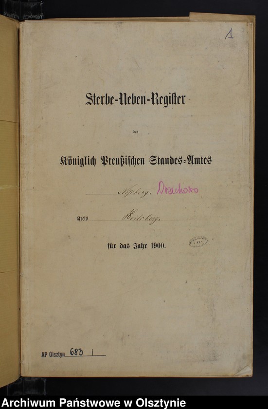 Obraz 3 z jednostki "Sterbe-Neben-Register Nr 1 - 19"