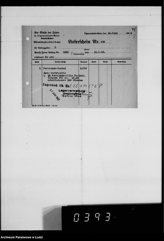 Obraz 12 z jednostki "Kürschnerei. [Zamówienia, rachunki i świadectwa dostaw]"