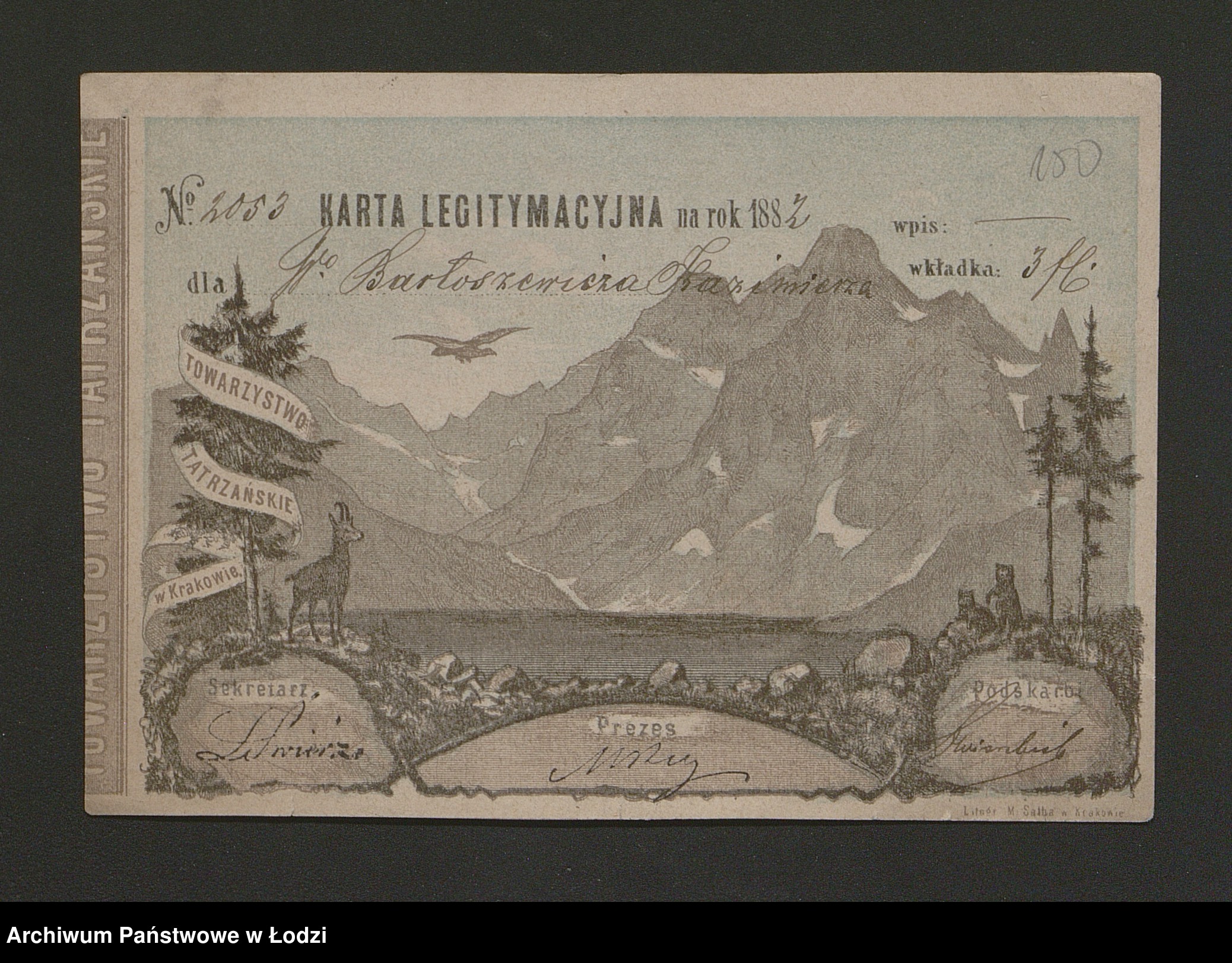 Skan z jednostki: [Kazimierz Bartoszewicz - weksle, legitymacje, karty wstępu]