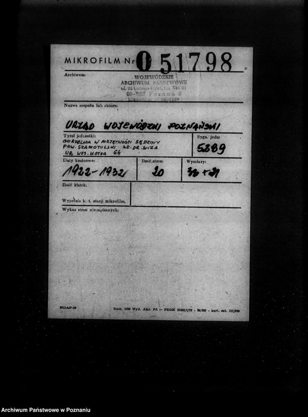 Obraz 2 z jednostki "Gorzelnia w majętności Sędziwy powiat szamotulski własność Dr Wiza nr woj. kotła 64"