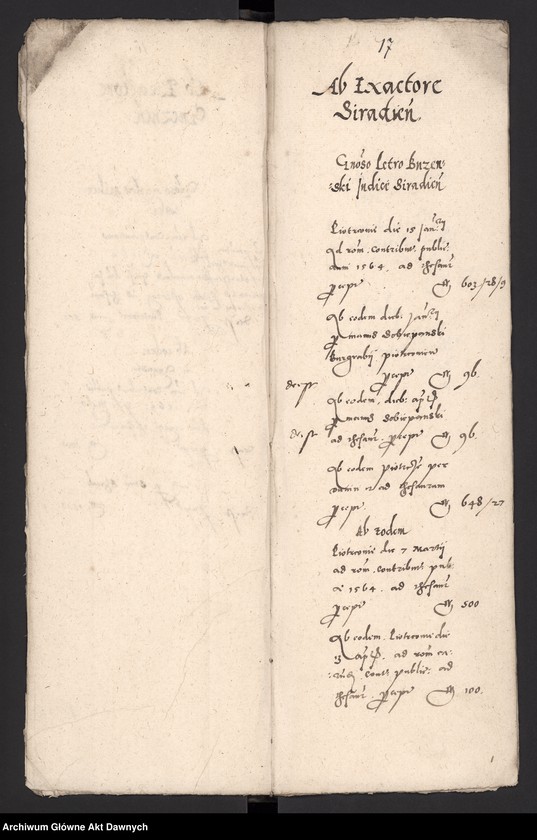 image.from.unit.number "Rejestr wpłacnych do Skarbu pieniędzy z podatków z całej Rzeczpospolitej."