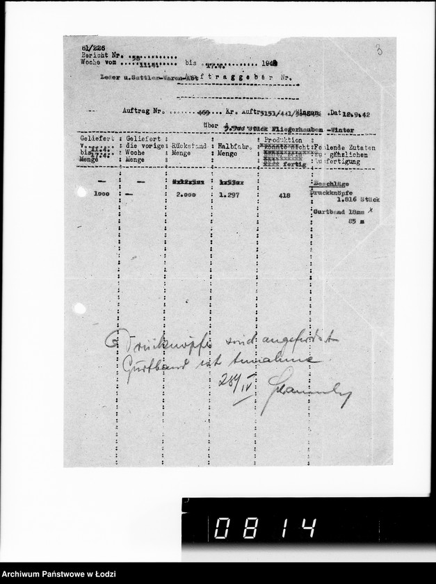 Obraz 7 z jednostki "Bewegungsberichte VIII. [Sprawozdania z wykonania zamówień wojskowych]"