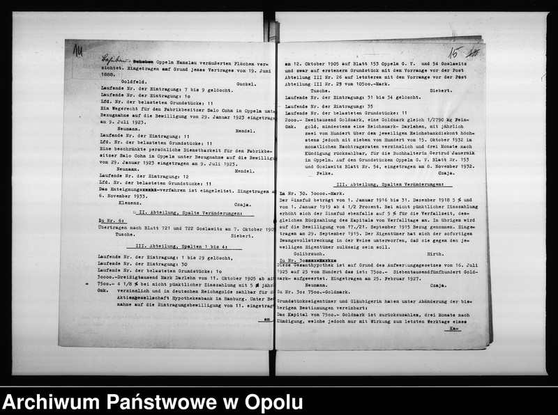 Obraz 17 z jednostki "Magistrat Oppeln. Betrifft: Ritterstrasse Müller Blatt 153 G.V. und 54 Goslawitz"