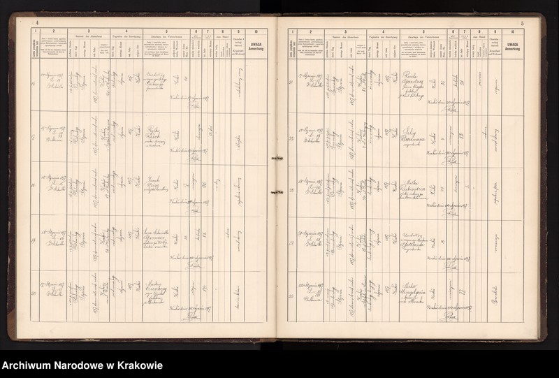image.from.unit.number "Księga obejmująca wpisy wypadków śmierci Izraelitów w okręgu metrykalnym Krakowskim na rok 1897"