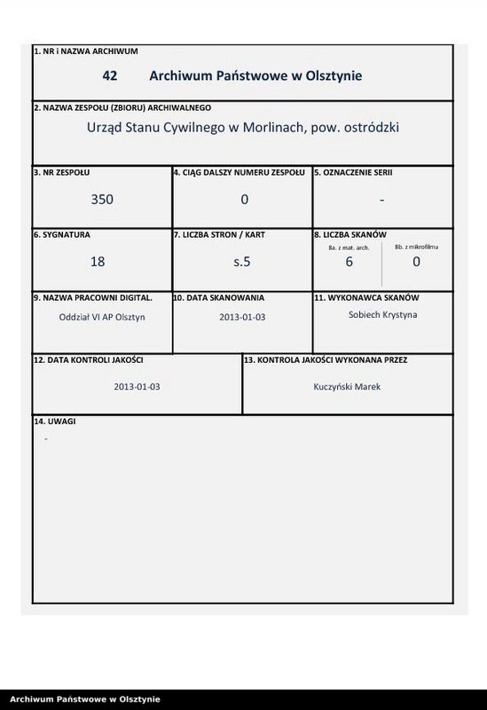 Obraz 1 z jednostki "Heiraths-Neben-Register Nr 1 - 2"