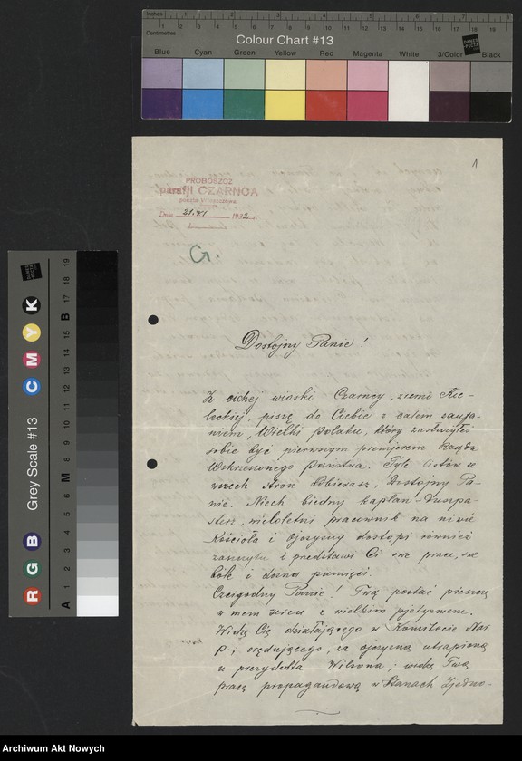 image.from.unit.number "Grochulski Hipolit (proboszcz parafii Czarńca); Załączniki: a) list do Ks. dr T. Pomian-Kruszyńskiego (odpis); b) program i projekt utworzenia Komitetu budowy grobowca i uczczenia pamięci St. Czarnieckiego (maszynopis); c) odpis uroczystości żałobnych ku czci St. Czarnieckiego w 1906 r. odpis z "Jutrzenki"; d) Wiktor Czermak - "O Stefanie Czarnieckim…", Lwów 1909 (broszura); e) wycinek prasowy; L.1"