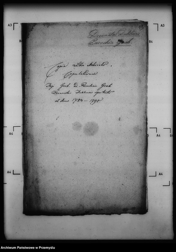 Obraz 17 z jednostki "[Kopie ksiąg metrykalnych parafii Grab z filiami Ożenna, Wyszowatka (dekanat Dukla)]"