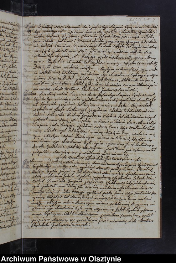 image.from.unit.number "Akta Urodzonych Zaslubionych Zmarłych w parafii Sarnowskiey w roku 1834"