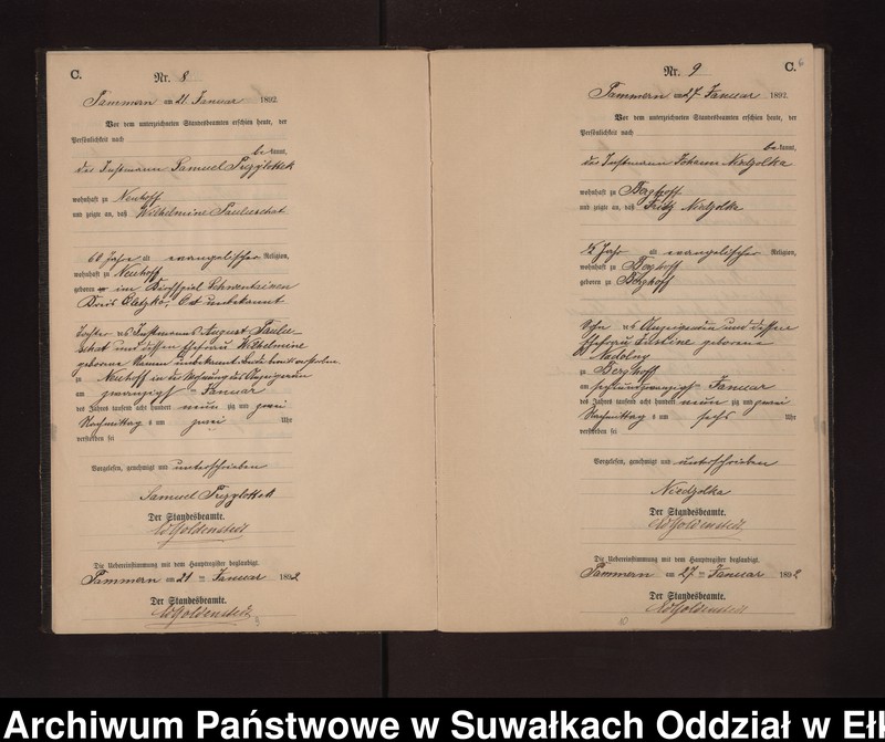 image.from.unit.number "Sterbe-Neben-Register des Preussischen Standes-Amtes Neuhoff Kreis Loetzen"