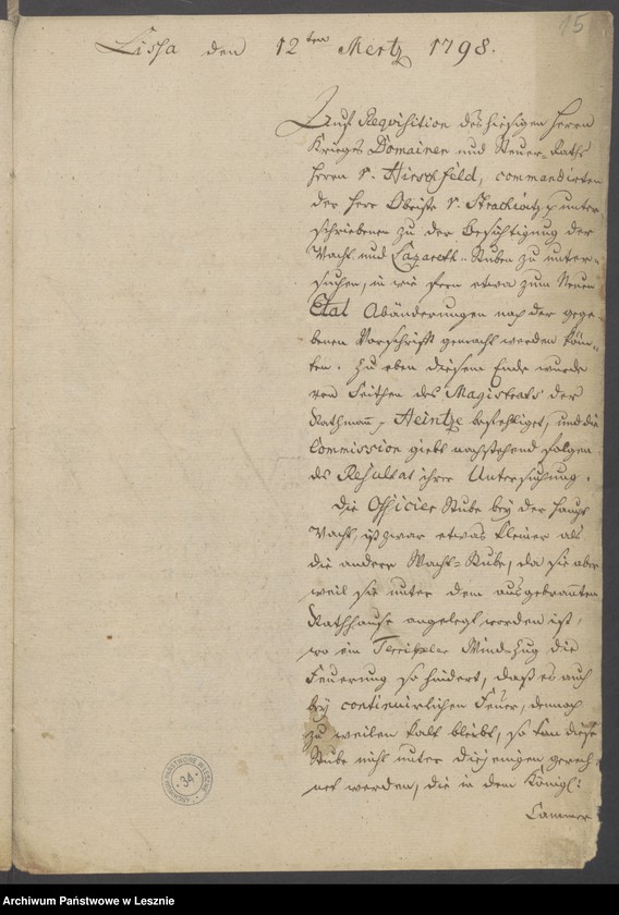 Obraz 17 z jednostki "[Akta betr. die vorhandenen Wacht - und Lazarettstuben]"