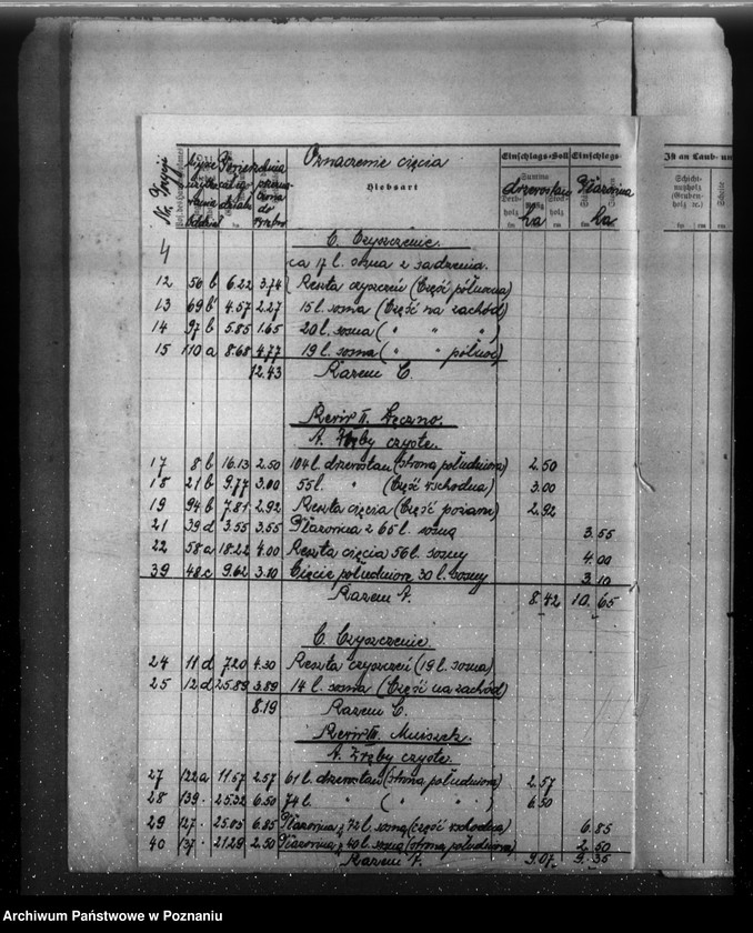 Obraz 8 z jednostki "Plan cięć lasu majętności Łomnica powiat nowotomyski"