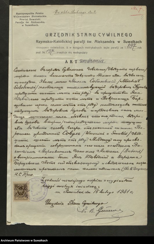 Obraz 10 z jednostki "Aneksy do aktów ślubnych parafji Podżyliny za 1931 rok"