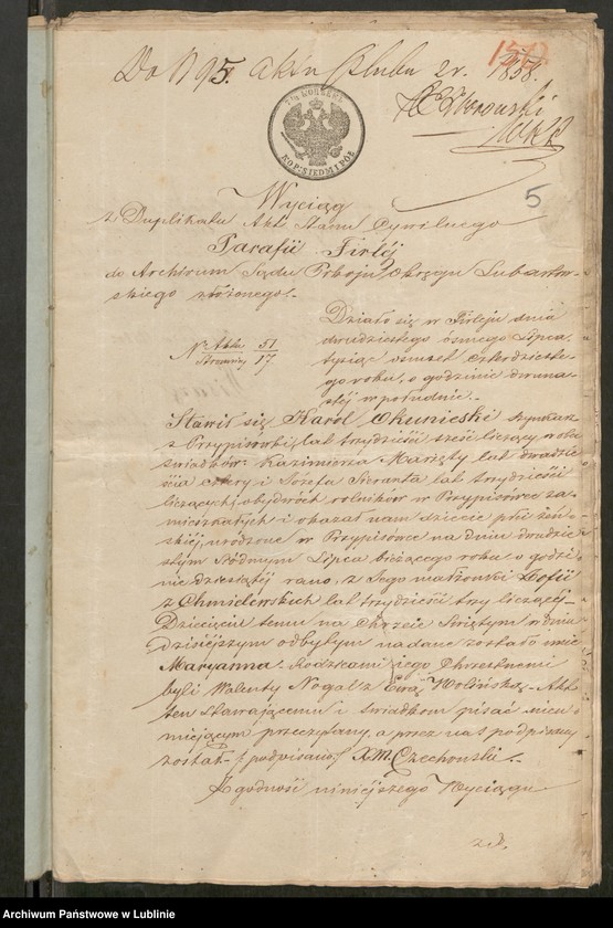 image.from.unit.number "Alegaty do księgi urodzeń, małżeństw i zgonów z 1849 r."