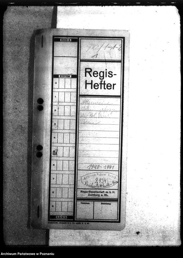 Obraz 4 z jednostki "Allgemeine Wohnungsfragen der Polizeiverwaltung Posen"