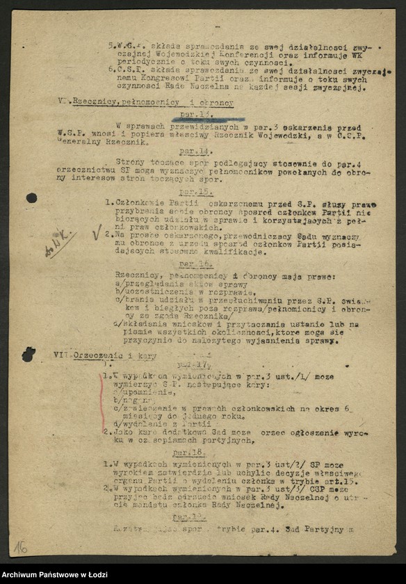 Obraz 15 z jednostki "Regulaminy Rzecznika oraz Komisji Kontroli Partyjnej i Sądu Partyjnego"