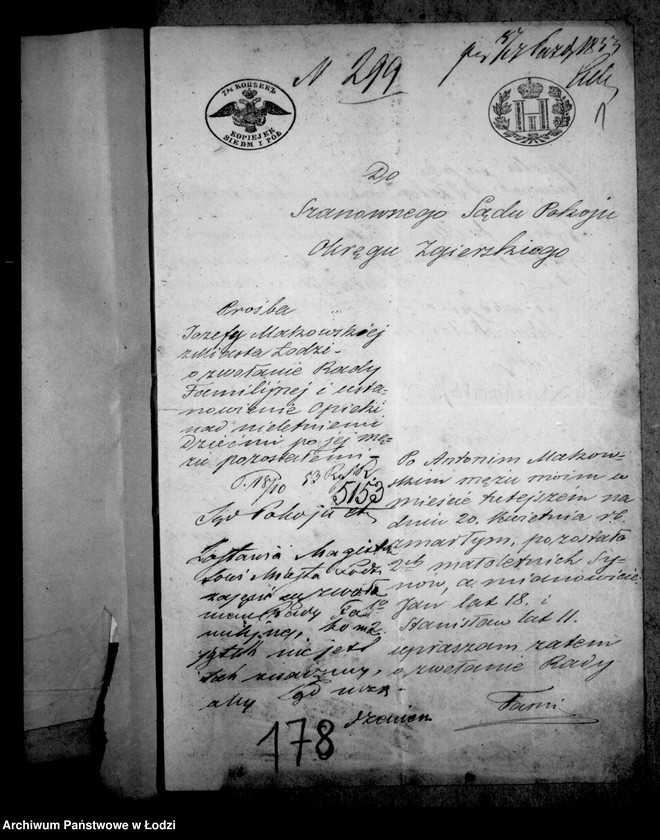 Obraz 5 z jednostki "Akta tyczące się ustanowienia opieki opieki nad nieletnimi dziećmi i sporządzenia spisu inwentarza pozostałości po zmarłym Antonim Makowskim"