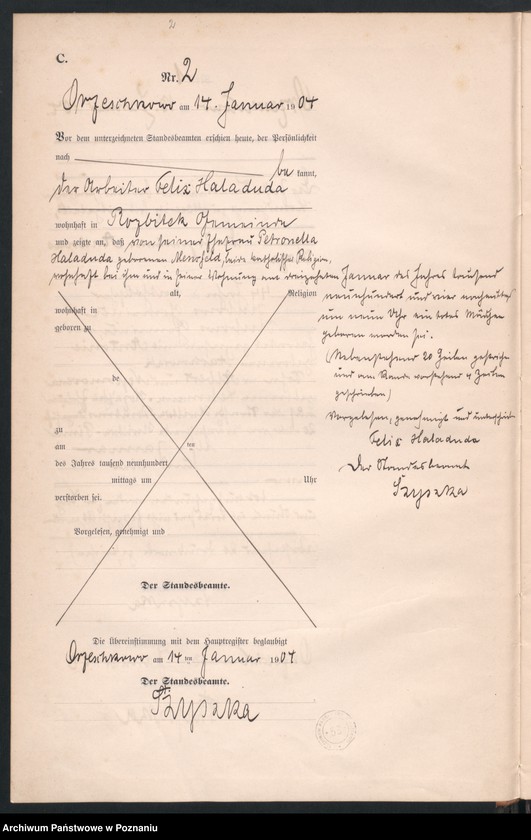 Obraz 5 z jednostki "Sterbe-Neben-Register"