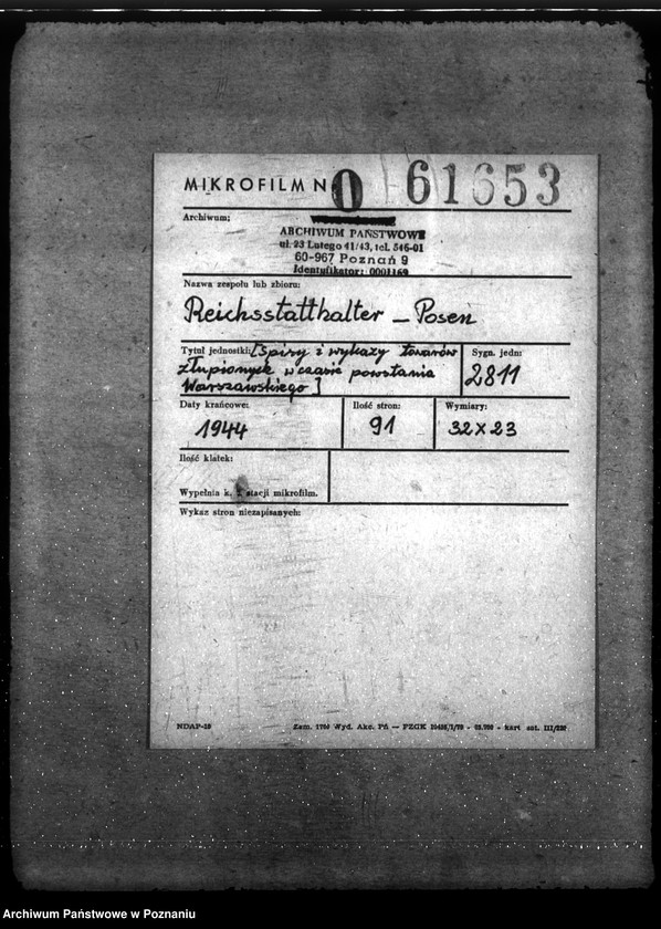 Obraz 2 z jednostki "Spisy i wykazy towarów złupionych w czasie powstania warszawskiego"