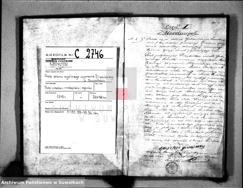 image.from.unit.number "Księga Aktów Stanu Cywilnego Wyznania Filipońskiego o urodzonych, zaślubionych i zmarłych w Mieście Gubernialnym Suwałkach"