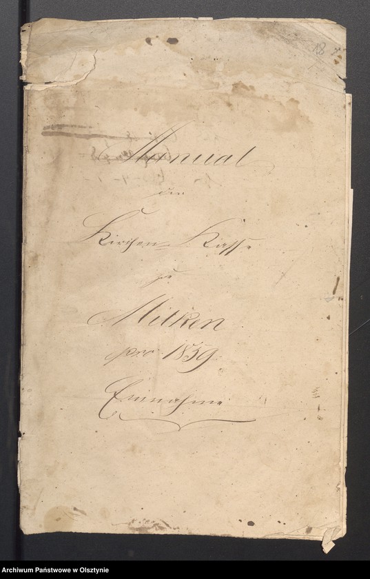 image.from.unit.number "Manual der Kirchen Kasse zu Milken"