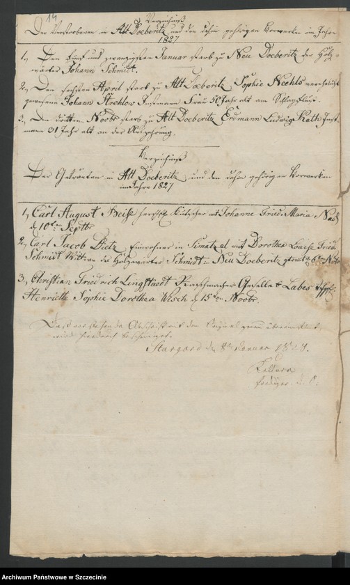 image.from.unit.number "Acta Generalia. Des Patrimonial Gerichts zu Döberitz [Dobrzyca] enthaltend die eingereichten Extracte aus den Kirchenbüchern wegen der seit den 1.sten Januar 1824. geborenen, gesorbenen und getrauten Personen. Bis 1846."