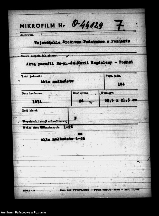 Obraz 1 z jednostki "Księga małżeństw"