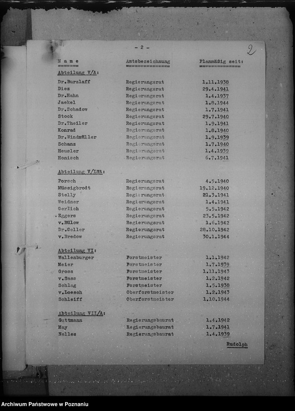 Obraz 6 z jednostki "Dienstaltersliste der Beamten des höheren Dienstes"