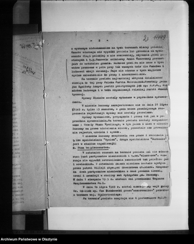 Obraz 7 z jednostki "Sprawozdania miesięczne Starostwa pow. Giżycko"