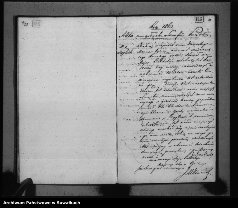image.from.unit.number "Duplikat Akt Urodzoeń, Zejść i Zaślubień Wyznania Mojżeszowego Parafii Puńsk za Rok 1863"