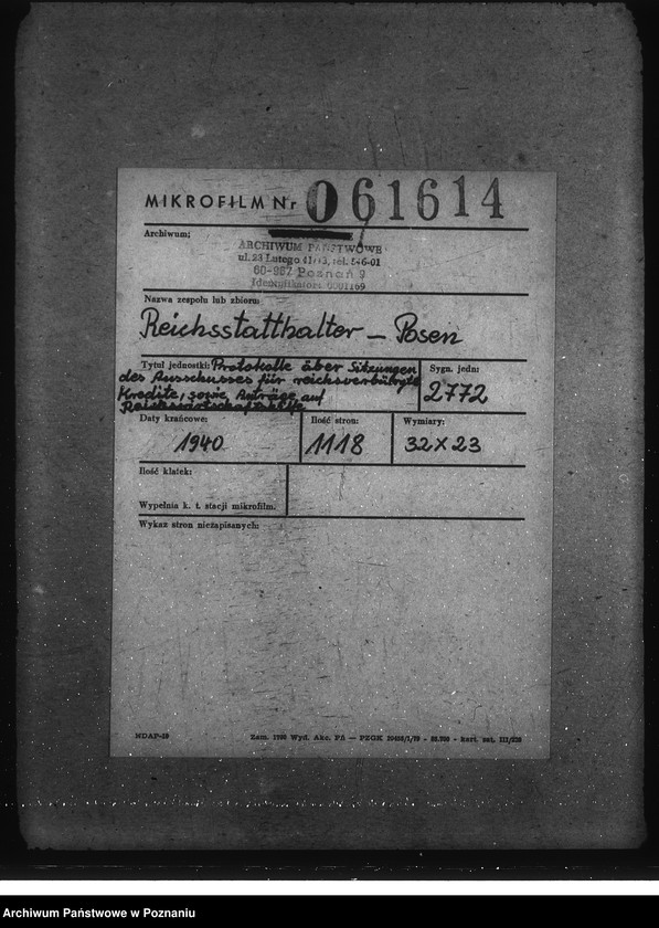 Obraz 2 z jednostki "Protokolle über Sitzungen des Ausschusses für reichsverbürgte Kredite, sowie Anträge auf Reichswirtschaftshilfe"