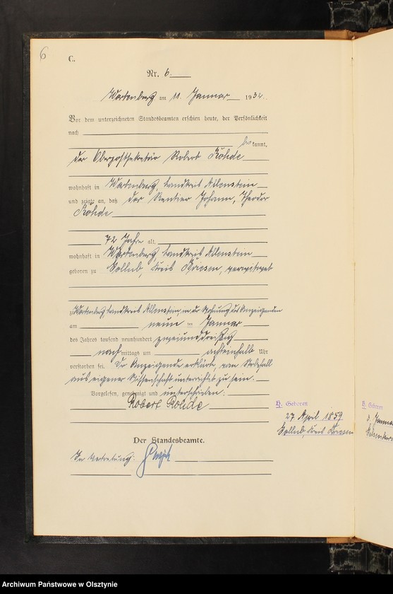 image.from.unit.number "Sterbe-Haupt-Register Nr 1 - 98"