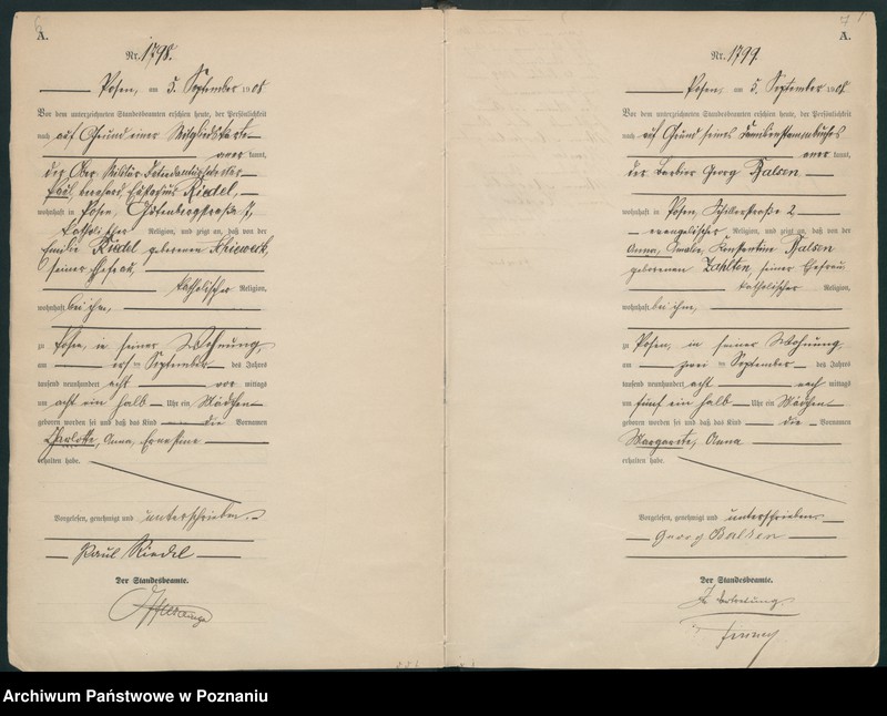 Obraz 6 z jednostki "Księga miejscowa urodzeń tom IV-V [Rejestr główny urodzeń]"