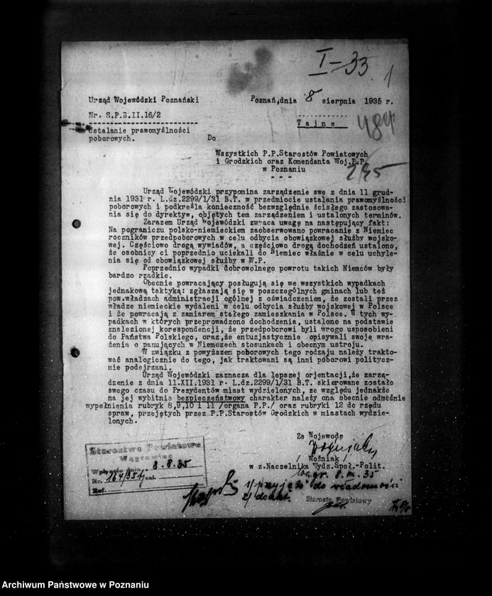 Obraz 5 z jednostki "/Poborowi- ustalenie prawomyślności- tajne/"