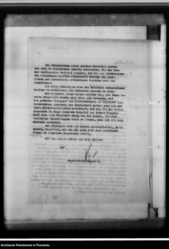 Obraz 9 z jednostki "[Korespondencja w sprawach organizacyjnych, sprawozdanie z działalności], Kreissippenamt Warthbrücken [Koło]"