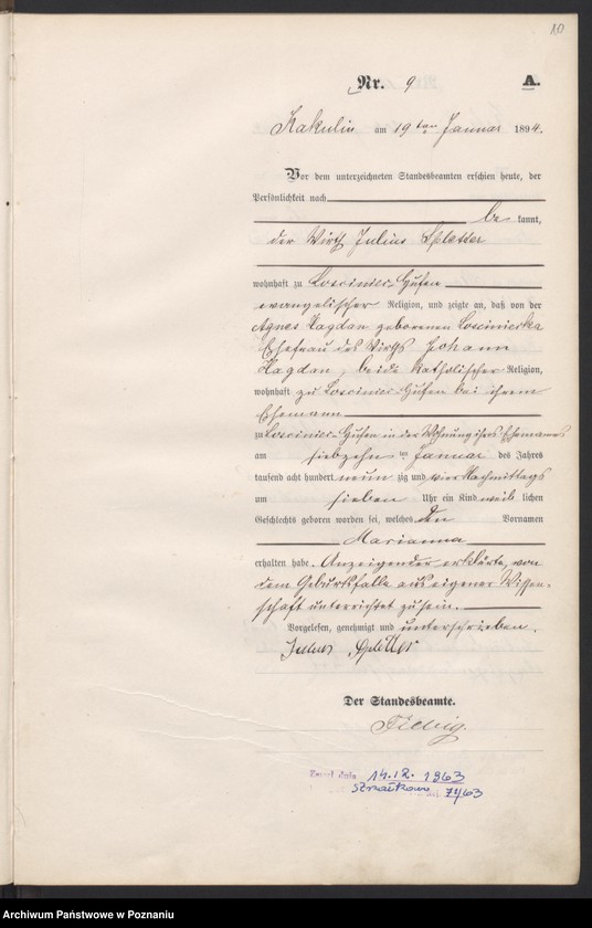 Obraz 13 z jednostki "Księga urodzeń"